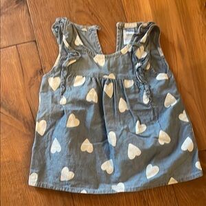 Blue Heart Print Kids Top